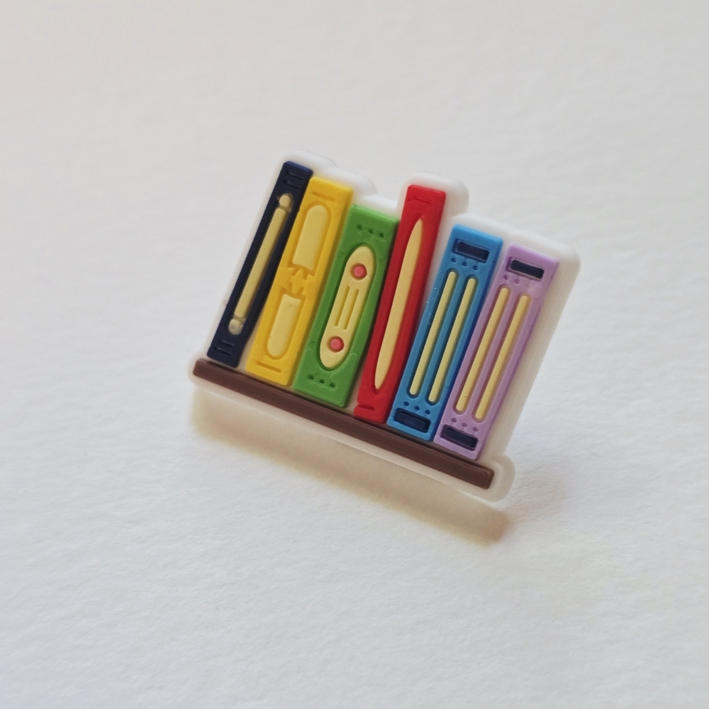Multicolor Book Design Brooch